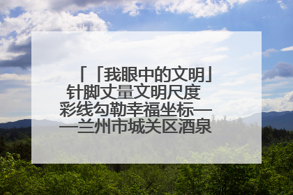 「我眼中的文明」针脚丈量文明尺度 彩线勾勒幸福坐标——兰州市城关区酒泉路街道办事处