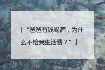 “爸爸有钱喝酒，为什么不给我生活费？”