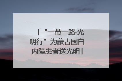 “一带一路·光明行”为蒙古国白内障患者送光明