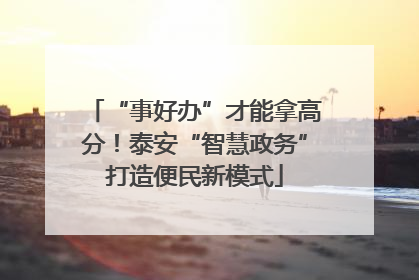 “事好办”才能拿高分！泰安“智慧政务”打造便民新模式