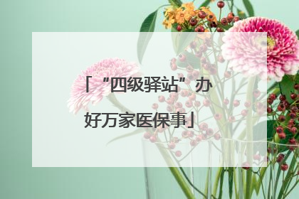 “四级驿站”办好万家医保事