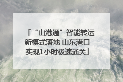 “山港通”智能转运新模式落地 山东港口实现1小时极速通关