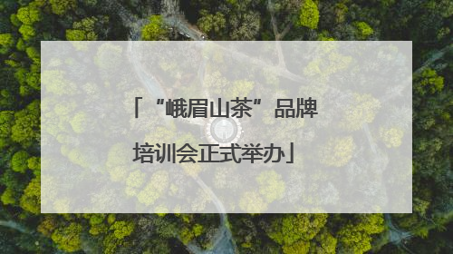 “峨眉山茶”品牌培训会正式举办