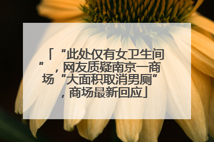 “此处仅有女卫生间”，网友质疑南京一商场“大面积取消男厕”，商场最新回应