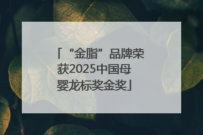 “金脂”品牌荣获2025中国母婴龙标奖金奖