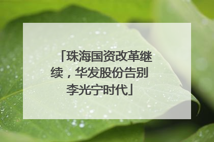 珠海国资改革继续，华发股份告别李光宁时代