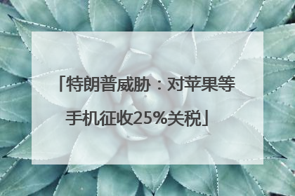 特朗普威胁：对苹果等手机征收25%关税