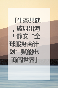 生态共建，破局出海！静安“全球服务商计划”赋能电商闯世界