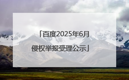 百度2025年6月侵权举报受理公示