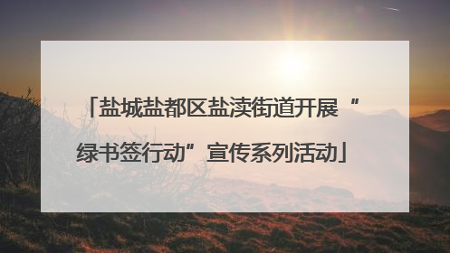 盐城盐都区盐渎街道开展“绿书签行动”宣传系列活动