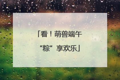 看！萌兽端午“粽”享欢乐