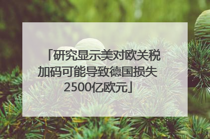 研究显示美对欧关税加码可能导致德国损失2500亿欧元