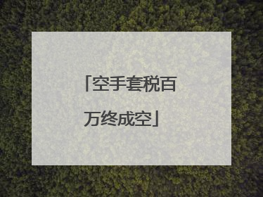 空手套税百万终成空