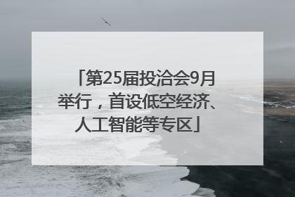 第25届投洽会9月举行，首设低空经济、人工智能等专区
