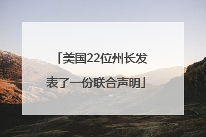 美国22位州长发表了一份联合声明