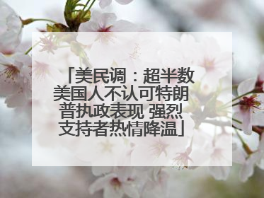 美民调：超半数美国人不认可特朗普执政表现 强烈支持者热情降温
