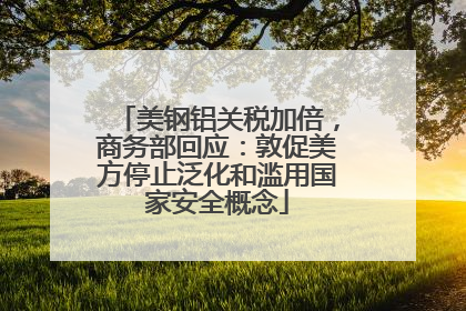 美钢铝关税加倍，商务部回应：敦促美方停止泛化和滥用国家安全概念