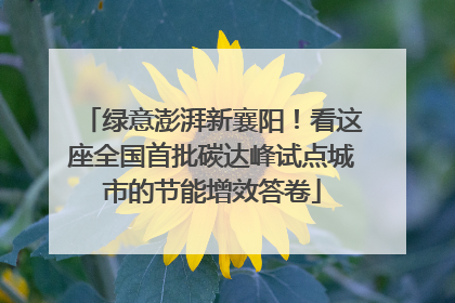 绿意澎湃新襄阳！看这座全国首批碳达峰试点城市的节能增效答卷