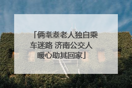 俩耄耋老人独自乘车迷路 济南公交人暖心助其回家