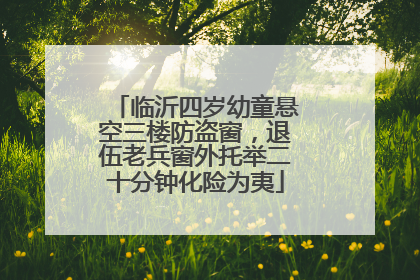 临沂四岁幼童悬空三楼防盗窗，退伍老兵窗外托举二十分钟化险为夷