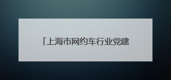 上海市网约车行业党建赋能行动开启 聚行业力量 深入城市服务