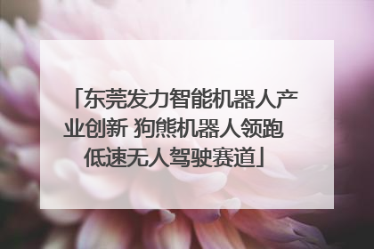 东莞发力智能机器人产业创新 狗熊机器人领跑低速无人驾驶赛道