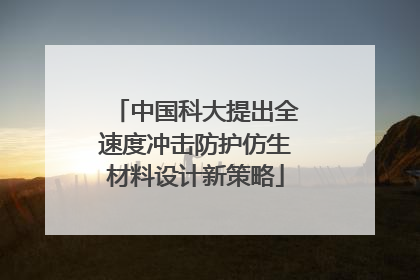 中国科大提出全速度冲击防护仿生材料设计新策略
