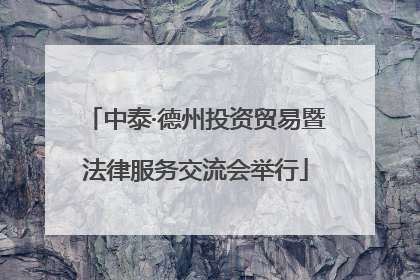 中泰·德州投资贸易暨法律服务交流会举行