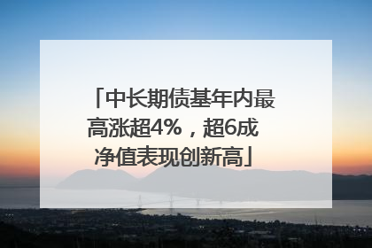 中长期债基年内最高涨超4%，超6成净值表现创新高
