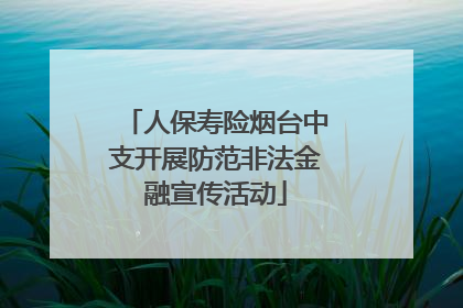 人保寿险烟台中支开展防范非法金融宣传活动