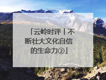 云岭时评丨不断壮大文化自信的生命力②