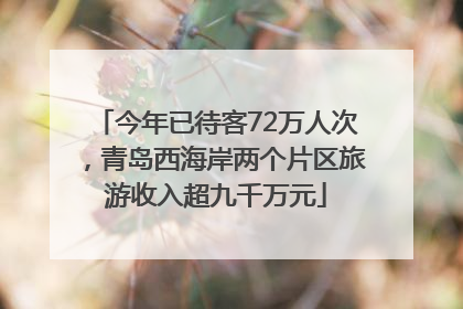 今年已待客72万人次，青岛西海岸两个片区旅游收入超九千万元