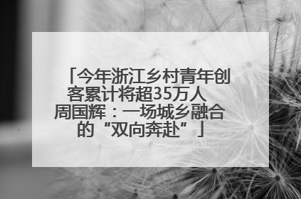 今年浙江乡村青年创客累计将超35万人 周国辉：一场城乡融合的“双向奔赴”