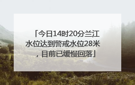 今日14时20分兰江水位达到警戒水位28米，目前已缓慢回落