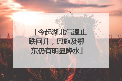 今起湖北气温止跌回升，恩施及鄂东仍有明显降水