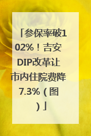 参保率破102%！吉安DIP改革让市内住院费降7.3%（图）
