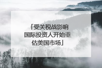 受关税战影响 国际投资人开始重估美国市场