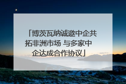博茨瓦纳诚邀中企共拓非洲市场 与多家中企达成合作协议