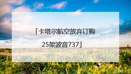 卡塔尔航空放弃订购25架波音737