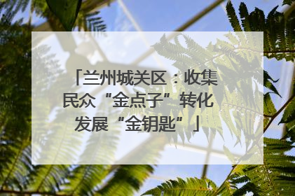兰州城关区：收集民众“金点子”转化发展“金钥匙”