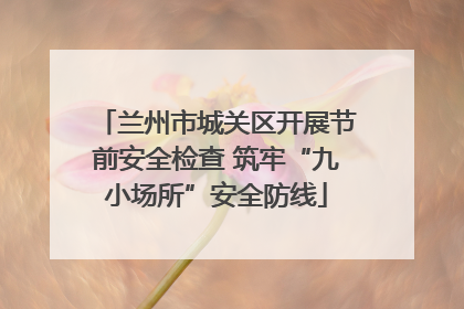 兰州市城关区开展节前安全检查 筑牢“九小场所”安全防线
