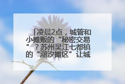 凌晨2点，城管和小摊贩的“秘密交易”？苏州吴江七都镇的“潮汐摊区”让城市管理有了人情味