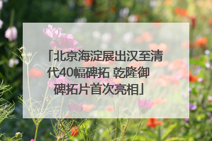 北京海淀展出汉至清代40幅碑拓 乾隆御碑拓片首次亮相