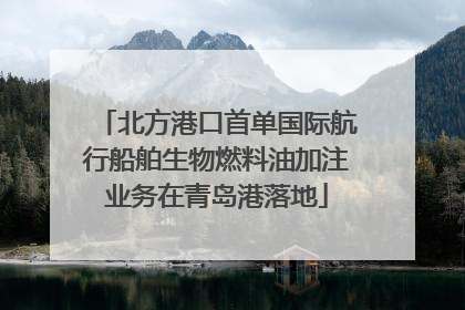 北方港口首单国际航行船舶生物燃料油加注业务在青岛港落地