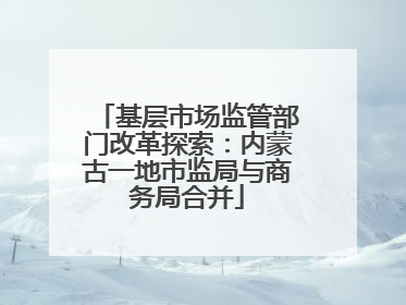 基层市场监管部门改革探索：内蒙古一地市监局与商务局合并