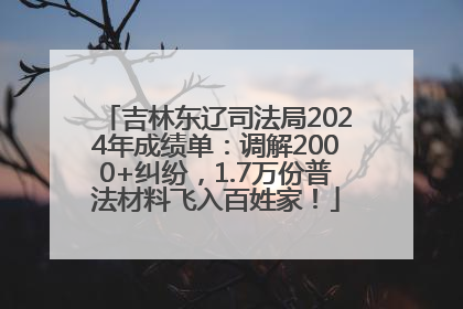 吉林东辽司法局2024年成绩单：调解2000+纠纷，1.7万份普法材料飞入百姓家！