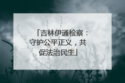吉林伊通检察：守护公平正义，共促法治民生