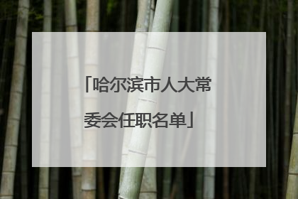 哈尔滨市人大常委会任职名单