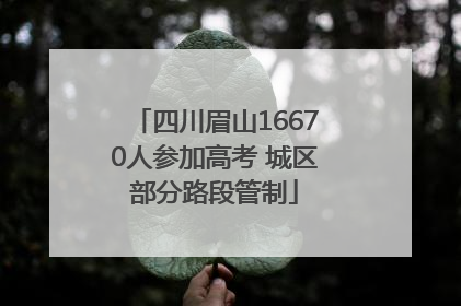 四川眉山16670人参加高考 城区部分路段管制