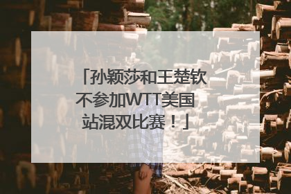 孙颖莎和王楚钦不参加WTT美国站混双比赛！